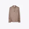 Tory Burch Jacquard Cuffed Shirt In Neutral