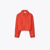 Tory Burch Jacquard Jacket In Pepperoncini Nothing Ditsy