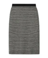 Tory Burch Jacquard Knitted Skirt In Black/green