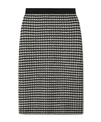 Tory Burch Jacquard Knitted Skirt In Black/green