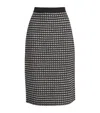 Tory Burch High-waisted Tweed Skirt With Fitted Silhouette In Black