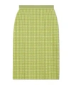 Tory Burch Checkered Jacquard Midi Skirt In Green