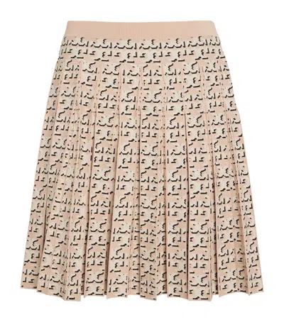 Tory Burch Jacquard Pleated Mini Skirt In Neutral