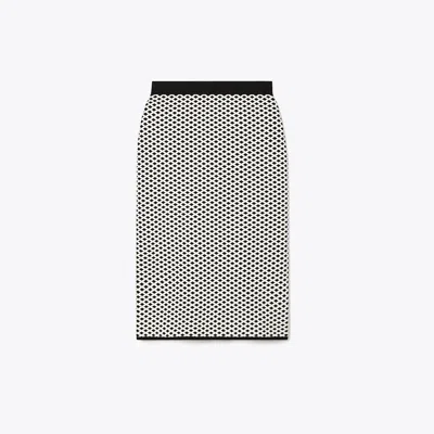 Tory Burch Jacquard Skirt In Black/new Ivory