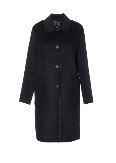 Tory Burch Jacquard T-monogram Coat In Black