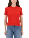 Tory Burch Top T-monogram In Misto Viscosa In Red