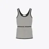Tory Burch Jacquard Tank Top In Black/new Ivory