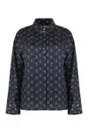 Tory Burch Jacquard Viscose And Silk Blouse In Blue