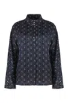 Tory Burch Jacquard Viscose And Silk Blouse In Blue
