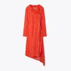 Tory Burch Jacquard Wrap Dress In Pepperoncini Nothing Ditsy