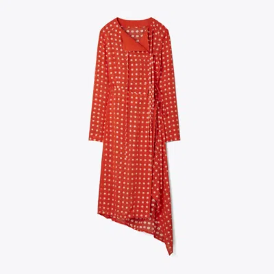 Tory Burch Jacquard Wrap Dress In Red