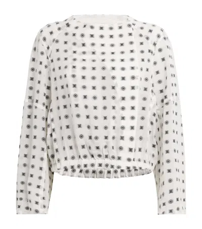Tory Burch Jacquard Wrap Top In Ivory