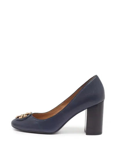 Pre-owned Tory Burch Janey Heeled Pumps In Blue