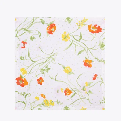 Tory Burch Jardin D'été Dinner Napkin, Set Of 4 In White