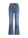 Tory Burch Cropped Flare Jeans With Classic Blue Wash And Five-pocket Design In Blue