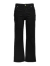 Tory Burch Cropped Kick Flare Jeans In Black