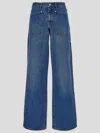 Tory Burch Jeans Stile Cargo In Denim A Vita Alta In Darkvintagewash