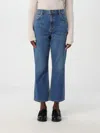 Tory Burch Customizable Belt Cropped Flare Jeans In Denim