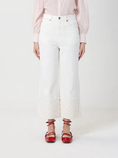 Tory Burch Jeans Woman  In White