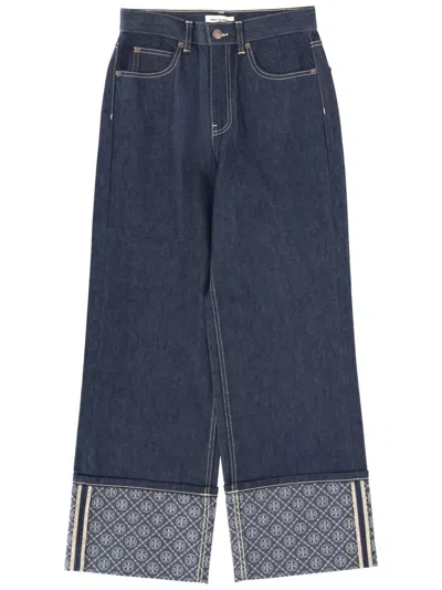 Tory Burch Jeans With Lapels In Blue