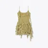 Tory Burch Jellyfish Jersey Dress In Moss Mesh