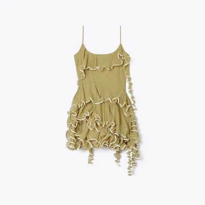 Tory Burch Jellyfish Jersey Dress In Moss Mesh