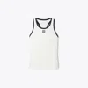 Tory Burch Jersey Racerback Tennis Tank Top In White