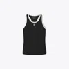 Tory Burch Jersey Racerback Tennis Tank Top In Black