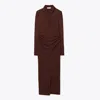 Tory Burch Jersey Shirtdress In Burgundy