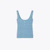 Tory Burch Jersey Striped Tank In Blue