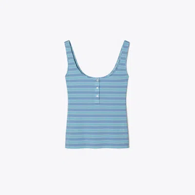 Tory Burch Jersey Striped Tank In Blue