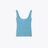 Tory Burch Jersey Striped Tank In Blue Multi Stripe