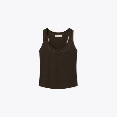 Tory Burch Jersey Tank Top In Brown