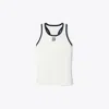 Tory Burch Jersey Racerback Tennis Tank Top In White
