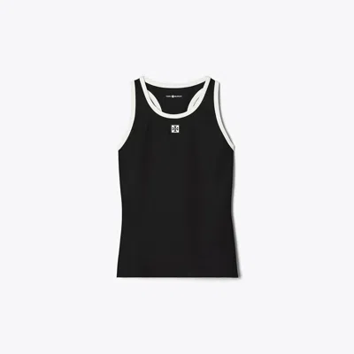Tory Burch Jersey Tennis Tank Top In Black