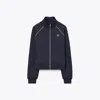 Tory Burch Shrunken Raglan Track Jacket In Blue