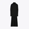 Tory Burch Jersey Turtleneck Dress In Black