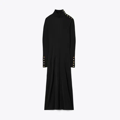 Tory Burch Jersey Turtleneck Dress In Black
