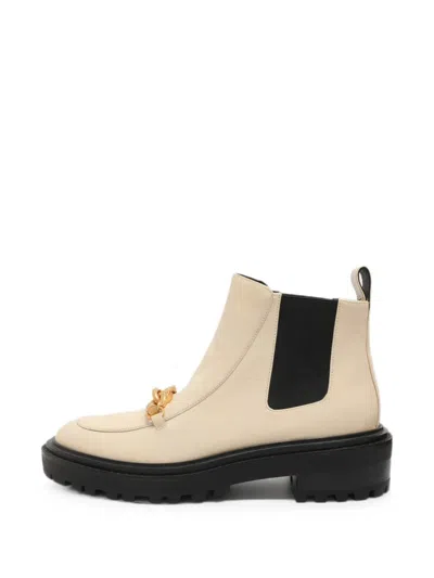 Pre-owned Tory Burch Jessa Chelsea Boots In Neutral