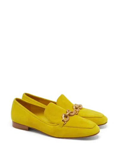 Pre-owned Tory Burch Jessa Horsehead Loafers In Yellow