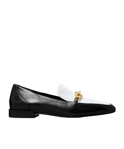 TORY BURCH TORY BURCH LOGO PLAQUE TWO-TONED LOAFERS