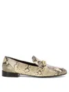 Tory Burch Jessa Embellished Snake-effect Leather Loafers In Beige