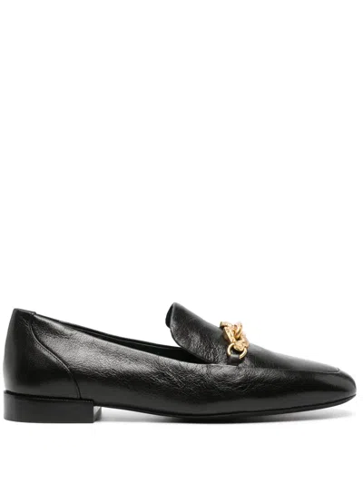Tory Burch Jessa Embellished Leather Loafers In Black