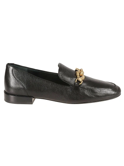 Tory Burch Jessa Horse-head Leather Loafers In Black