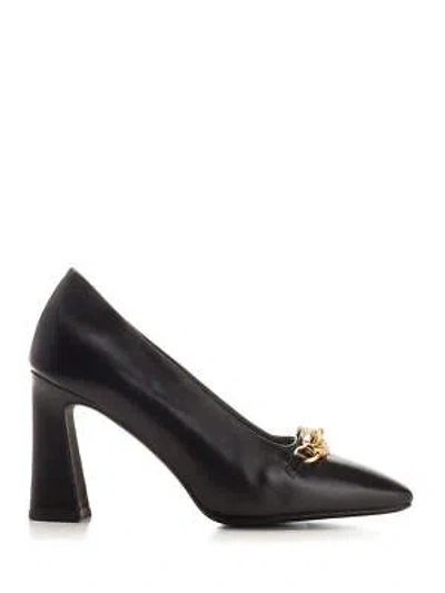 Pre-owned Tory Burch Jessa Pump Leather Pumps In Black