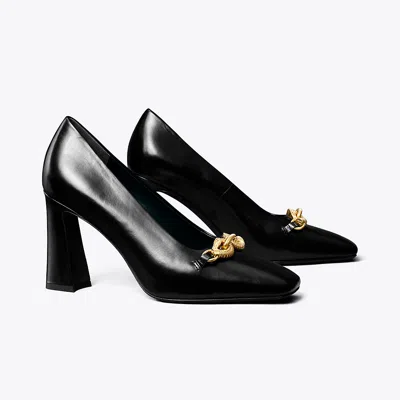 Tory Burch Women's Jessa Square Toe Double Dragon Head High Heel Pumps In Perfect Black