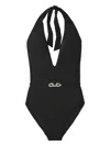Tory Burch Jessa V-neck One Piece Swimsuit In Black