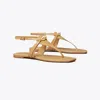 Tory Burch Jessa Flat Sandal In Ginger Shortbread