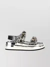 Tory Burch Jeweled Strap Metallic Open Toe Platform Sandals