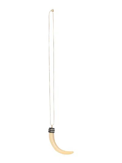 Tory Burch Pendant Necklace In Beige